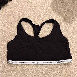 Calvin Klein Black and White Logo Band Bra